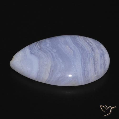 Calcedonia Azul violeta natural de 22.97 ct, En forma de pera, Opaco