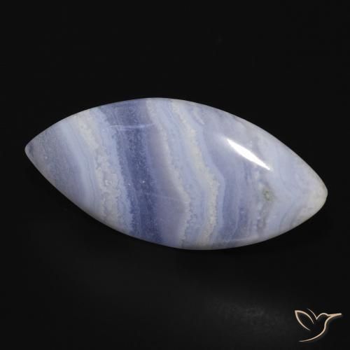 Calcedonia Azul claro natural de 18.49 ct, Marquesa, Opaco