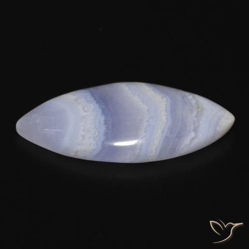 Calcedonia Azul claro natural de 18.49 ct, Marquesa, Opaco
