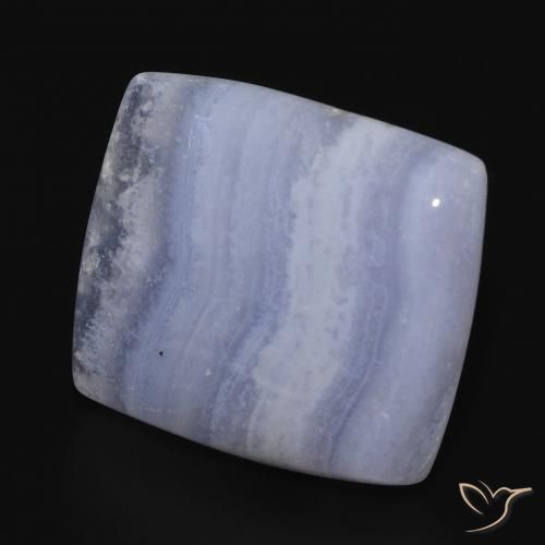 Calcedonia Azul violeta natural de 18.27 ct, Forma Cojín, Opaco