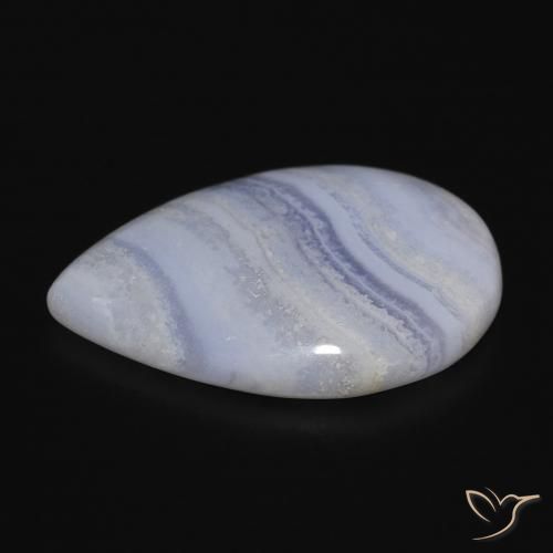 Calcedonia Azul cielo claro natural de 17.82 ct, En forma de pera, Opaco