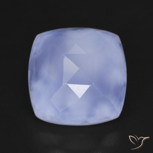 6.86ct Natural Azul púrpura Calcedonia, Forma Cojín, Translúcido
