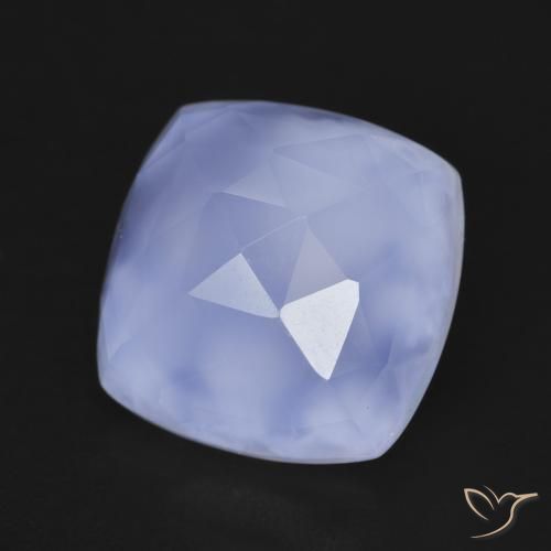 Calcedonia Azul púrpura natural de 6.86 ct, Forma Cojín, Translúcido