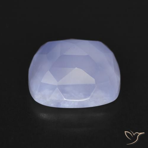 Calcedonia Azul púrpura natural de 6.86 ct, Forma Cojín, Translúcido
