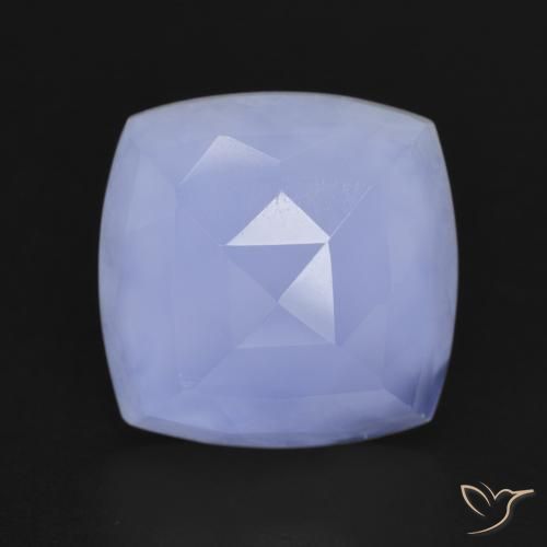 6.81ct Natural Azul púrpura Calcedonia, Forma Cojín, Translúcido
