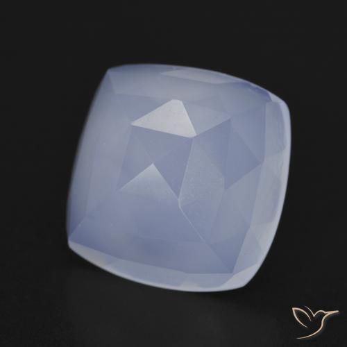 Calcedonia Azul púrpura claro natural de 6.36 ct, Forma Cojín, Translúcido