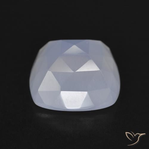Calcedonia Azul púrpura claro natural de 6.36 ct, Forma Cojín, Translúcido
