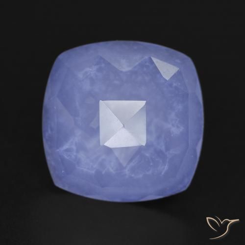 6.17ct Natural Azul púrpura Calcedonia, Forma Cojín, Translúcido, Photo A