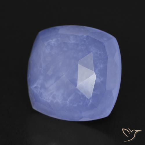 Calcedonia Azul púrpura natural de 6.17 ct, Forma Cojín, Translúcido