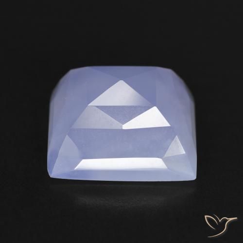 Calcedonia Azul púrpura natural de 6.90 ct, Cuadrado, Translúcido