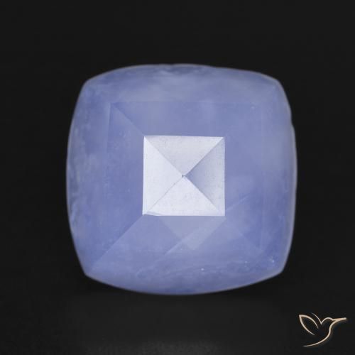 6.33ct Natural Azul púrpura Calcedonia, Forma Cojín, Translúcido