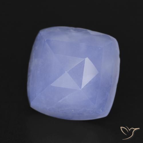 Calcedonia Azul púrpura natural de 6.33 ct, Forma Cojín, Translúcido