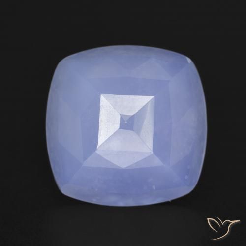 6.63ct Natural Azul púrpura Calcedonia, Forma Cojín, Translúcido