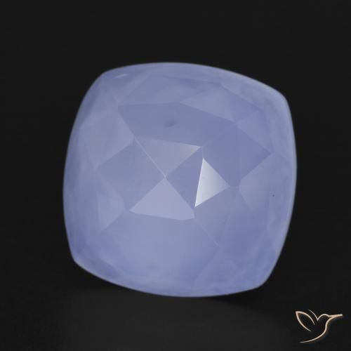 Calcedonia Azul púrpura natural de 7.19 ct, Forma Cojín, Translúcido