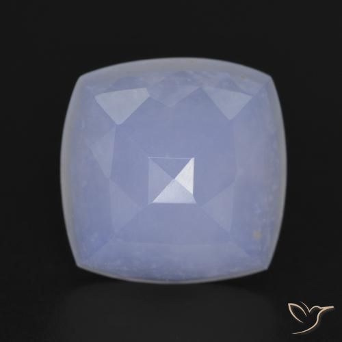 7.86ct Natural Azul púrpura Calcedonia, Forma Cojín, Translúcido