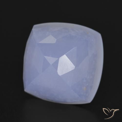 Calcedonia Azul púrpura natural de 7.86 ct, Forma Cojín, Translúcido