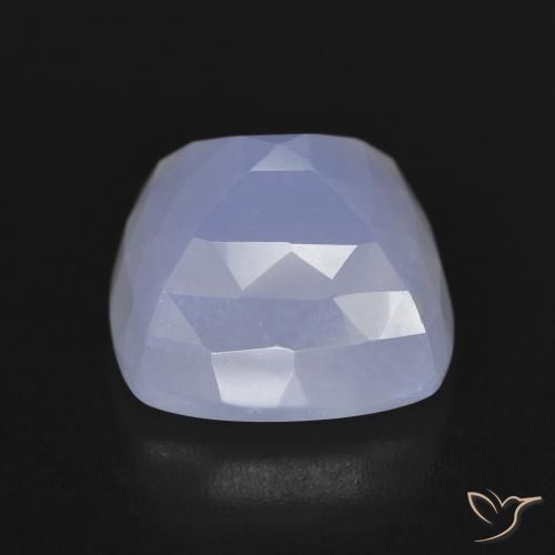 Calcedonia Azul púrpura natural de 7.86 ct, Forma Cojín, Translúcido