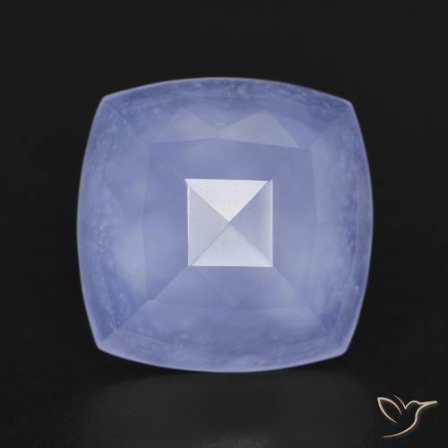 6.40ct Natural Azul púrpura Calcedonia, Forma Cojín, Translúcido
