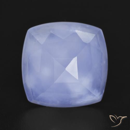 6.70ct Natural Azul púrpura Calcedonia, Forma Cojín, Translúcido
