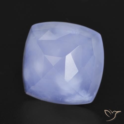 Calcedonia Azul púrpura natural de 6.70 ct, Forma Cojín, Translúcido