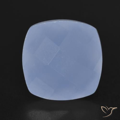7.48ct Natural Azul púrpura Calcedonia, Forma Cojín, Translúcido