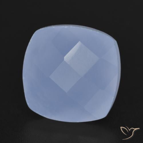 Calcedonia Azul púrpura natural de 7.48 ct, Forma Cojín, Translúcido