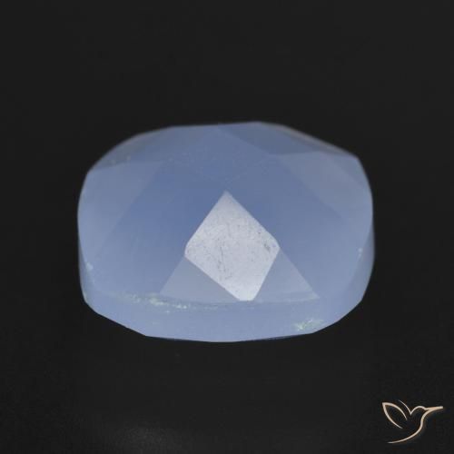 Calcedonia Azul púrpura natural de 7.48 ct, Forma Cojín, Translúcido