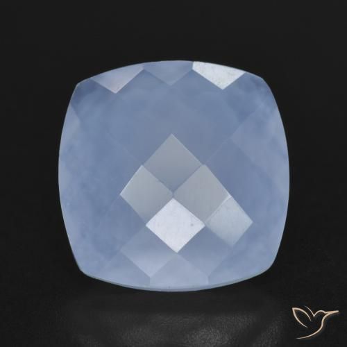 5.40ct Natural Azul púrpura Calcedonia, Forma Cojín, Translúcido
