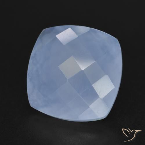 Calcedonia Azul púrpura natural de 5.40 ct, Forma Cojín, Translúcido
