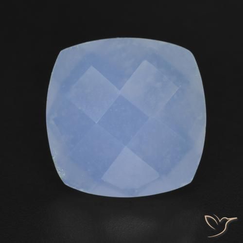 5.42ct Natural Azul púrpura Calcedonia, Forma Cojín, Translúcido