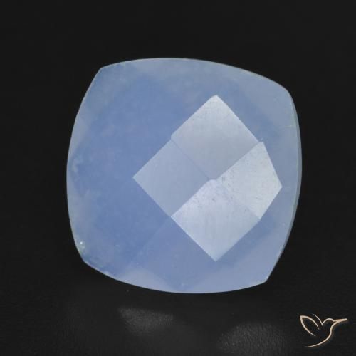 Calcedonia Azul púrpura natural de 5.42 ct, Forma Cojín, Translúcido