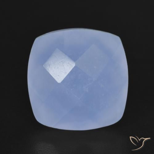 6.76ct Natural Azul púrpura Calcedonia, Forma Cojín, Translúcido