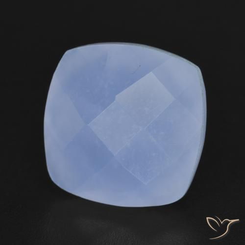 Calcedonia Azul púrpura natural de 6.76 ct, Forma Cojín, Translúcido
