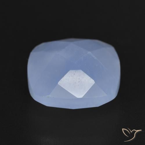 Calcedonia Azul púrpura natural de 6.76 ct, Forma Cojín, Translúcido