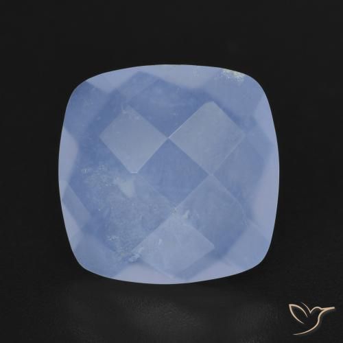 4.73ct Natural Azul púrpura Calcedonia, Forma Cojín, Translúcido