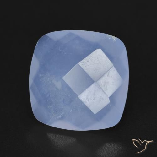Calcedonia Azul púrpura natural de 4.73 ct, Forma Cojín, Translúcido