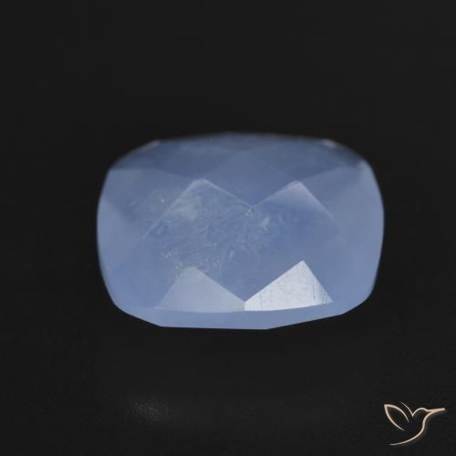 Calcedonia Azul púrpura natural de 4.73 ct, Forma Cojín, Translúcido