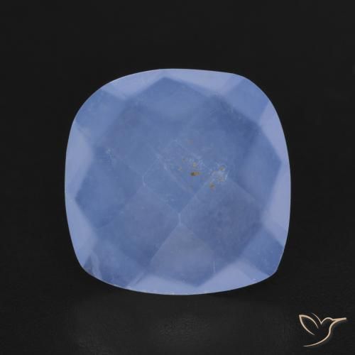 4.34ct Natural Azul púrpura Calcedonia, Forma Cojín, Translúcido