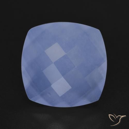 5.72ct Natural Azul púrpura Calcedonia, Forma Cojín, Translúcido