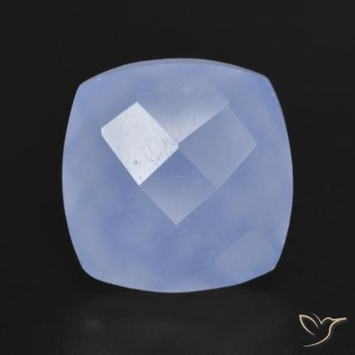 6.55ct Natural Azul púrpura Calcedonia, Forma Cojín, Translúcido