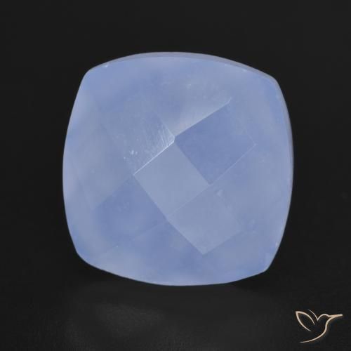 Calcedonia Azul púrpura natural de 6.55 ct, Forma Cojín, Translúcido
