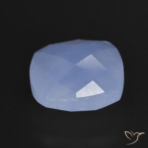 Calcedonia Azul púrpura natural de 6.55 ct, Forma Cojín, Translúcido