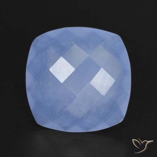 4.91ct Natural Azul púrpura Calcedonia, Forma Cojín, Translúcido