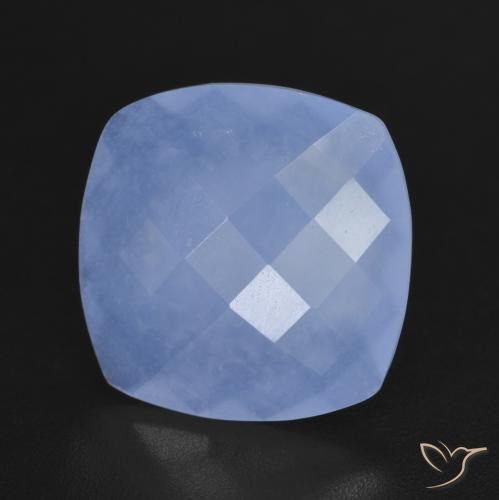 Calcedonia Azul púrpura natural de 4.91 ct, Forma Cojín, Translúcido