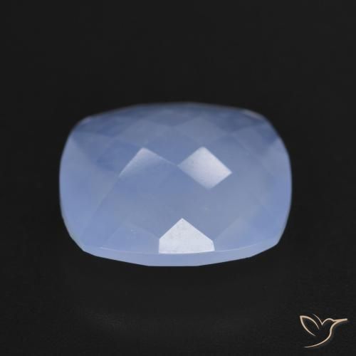 Calcedonia Azul púrpura natural de 4.91 ct, Forma Cojín, Translúcido