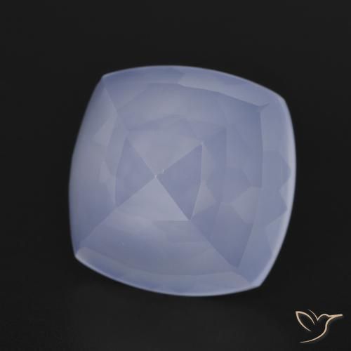 Calcedonia Violeta claro natural de 7.04 ct, Forma Cojín, Translúcido