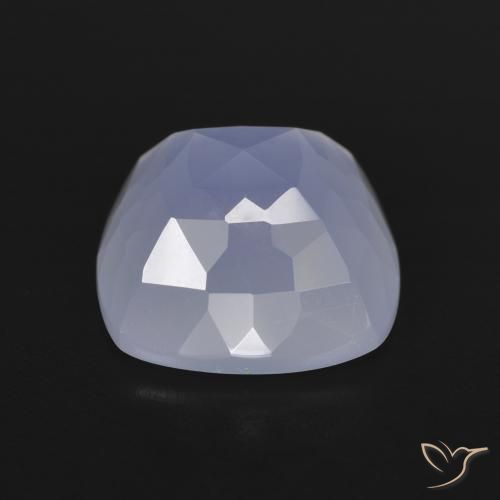 Calcedonia Violeta claro natural de 7.04 ct, Forma Cojín, Translúcido