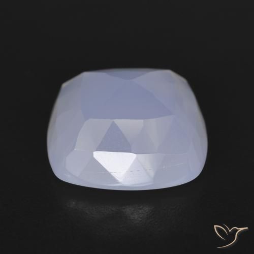 Calcedonia Violeta claro natural de 6.05 ct, Forma Cojín, Translúcido