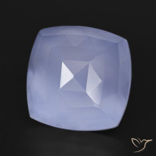 Calcedonia Violeta real natural de 6.96 ct, Forma Cojín, Translúcido