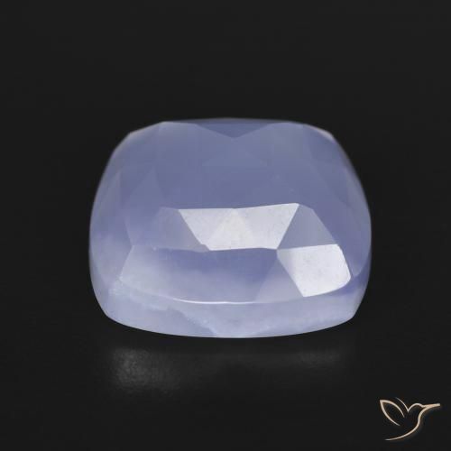 Calcedonia Violeta real natural de 6.96 ct, Forma Cojín, Translúcido